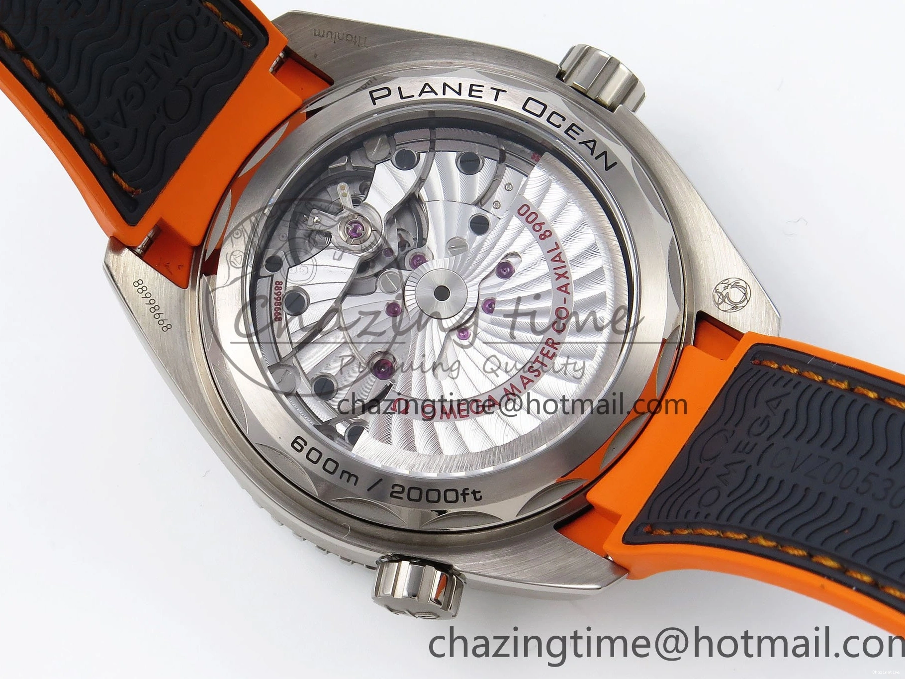 0227 Comfortable Planet Ocean 43.5mm SS VSF 1:1 Best Edition Black Orange Bezel Gray Dial on Nylon Strap A8900 Super Clone V 7730